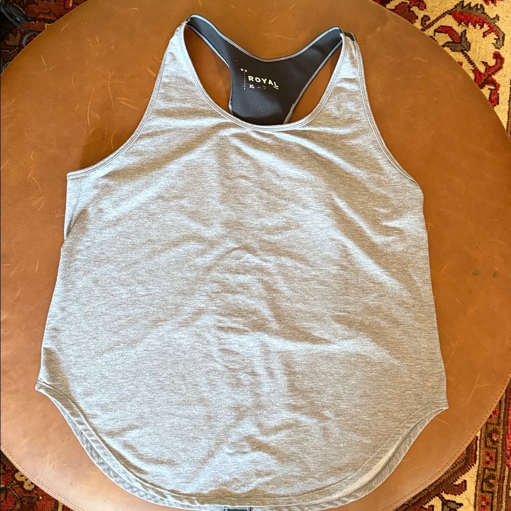 Royal Robbins Gray and Black Razor Back Tee, size xl